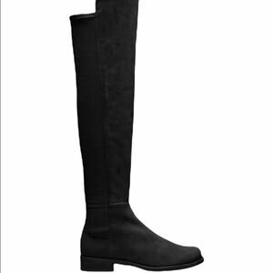 Stuart Weitzman 5050 Black Suede Iconic Over The Knee Stretch Boots NEW Size 6